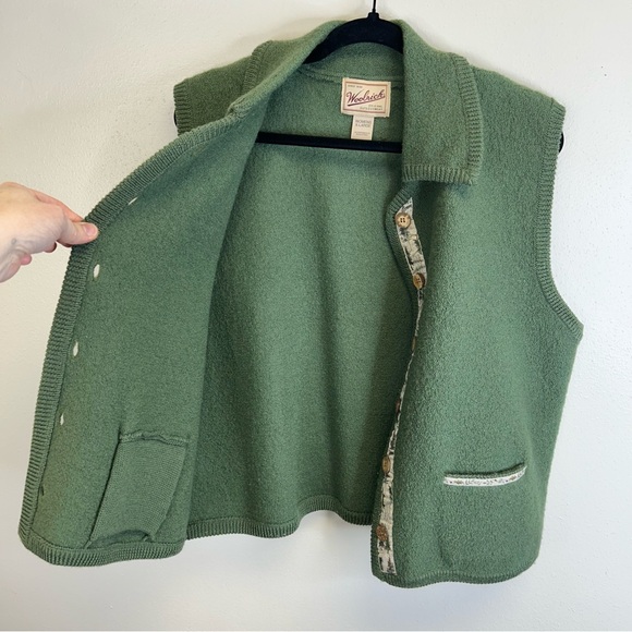 Woolrich Wool Cottagecore Sage Nature Vest Granola Girl XL Vintage 90s Cabin - Picture 9 of 13